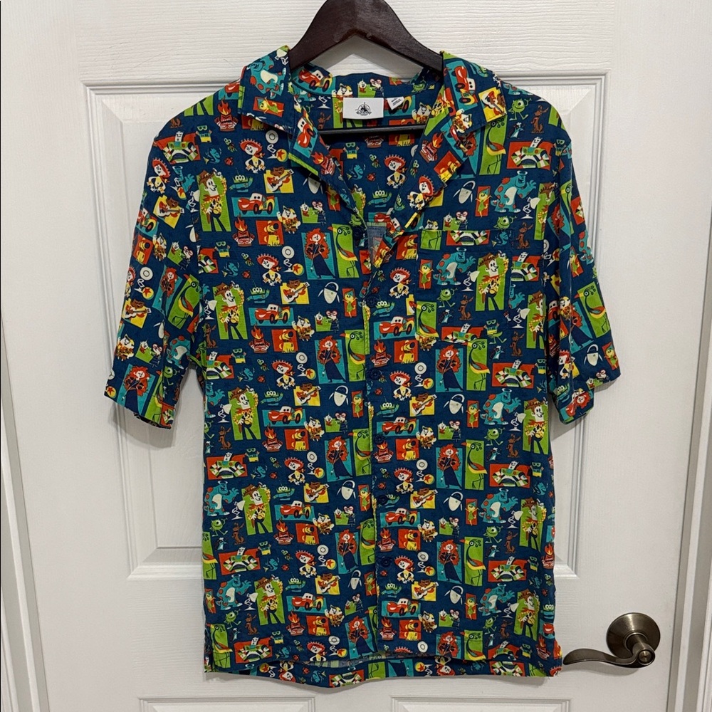 Disney parks Pixar character Men's button down collared Shirt